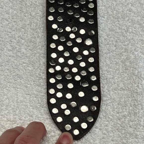 Black Genuine Leather Swarovski Crystal Belt - Picture 14 of 16